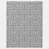 灰色の四角はかりで測形 フリースブランケット (正面)