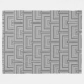 灰色の四角はかりで測形 フリースブランケット (正面(横))