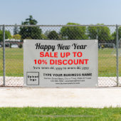 灰色の四角形のバナーで新年のセール 横断幕 (インサイチュ)