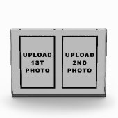 灰色の四角形のフォトブロック上の2枚の写真 フォトブロック (正面)