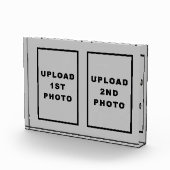 灰色の四角形のフォトブロック上の2枚の写真 フォトブロック (右)