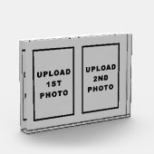 灰色の四角形のフォトブロック上の2枚の写真 フォトブロック (左)