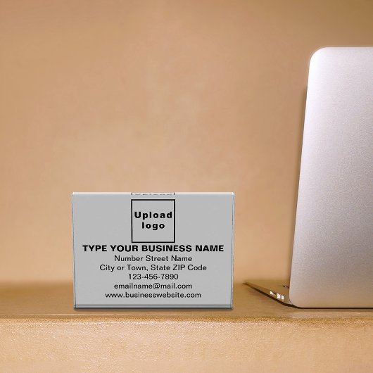 灰色の四角形フォトブロック上のビジネスブランド フォトブロック