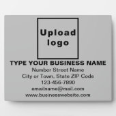 灰色の四角形プラークのビジネス情報 フォトプラーク (正面)