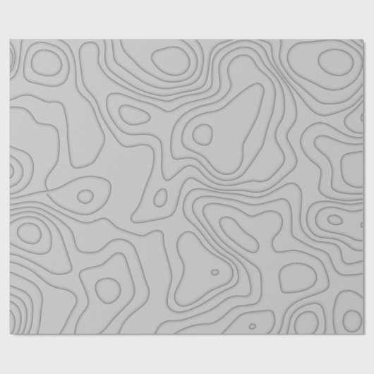 灰色の地形線の折り返し ラッピングペーパー (フラット)