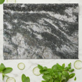 灰色の地質学猫パターンが付いている石の石 キッチンタオル (折り畳み)