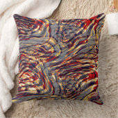 灰色の基金を越えた赤に対するオレンジ色のリボンの戦争 クッション (ブランケット)