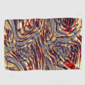 灰色の基金を越えた赤に対するオレンジ色のリボンの戦争 ゴルフタオル (横)