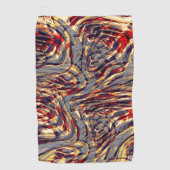 灰色の基金を越えた赤に対するオレンジ色のリボンの戦争 ゴルフタオル (正面)