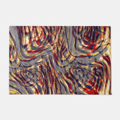 灰色の基金を越えた赤に対するオレンジ色のリボンの戦争 ドアマット (正面)