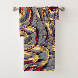 灰色の基金を越えた赤に対するオレンジ色のリボンの戦争 バスタオルセット