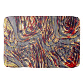 灰色の基金を越えた赤に対するオレンジ色のリボンの戦争 バスマット (正面)