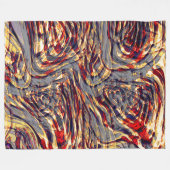 灰色の基金を越えた赤に対するオレンジ色のリボンの戦争 フリースブランケット (正面(横))