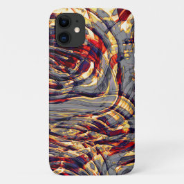 灰色の基金を越えた赤に対するオレンジ色のリボンの戦争 iPhone 11 ケース