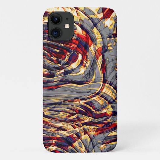 灰色の基金を越えた赤に対するオレンジ色のリボンの戦争 Case-Mate iPhoneケース (裏面)