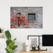 灰色の壁のランプ ポスター (ホームオフィス)
