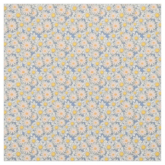 灰色の夏の花のシームレスなパターン ファブリック (見本)