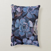 灰色の多肉類 アクセントクッション (裏面(縦))