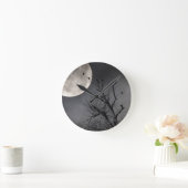 灰色の夜とカラス ラウンド壁時計 (ホーム)