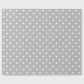 灰色の大きい宇宙の包装紙の白い水玉模様 ラッピングペーパー (フラット)