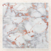 灰色の大理石とフェイクバラ金ゴールド ガラスコースター (正面)