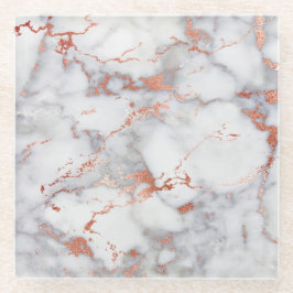 灰色の大理石とフェイクバラ金ゴールド ガラスコースター