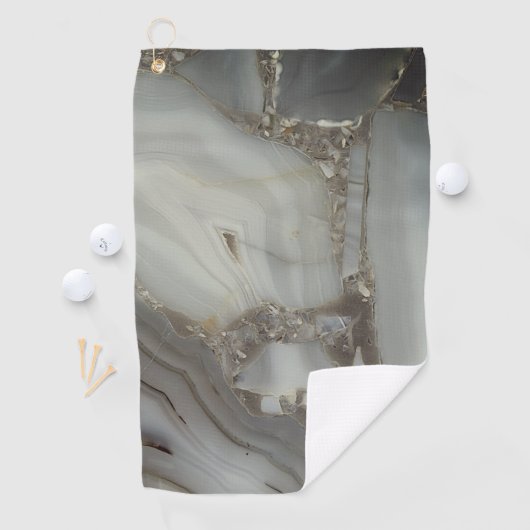 灰色の大理石と金ゴールド静脈 ゴルフタオル (インサイチュ)