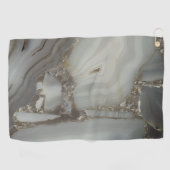 灰色の大理石と金ゴールド静脈 ゴルフタオル (横)