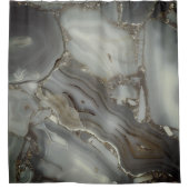 灰色の大理石と金ゴールド静脈 シャワーカーテン (正面)