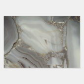 灰色の大理石と金ゴールド静脈 ラッピングペーパーシート (正面3)