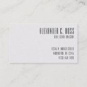 灰色の大理石と黒の3文字モノグラム 名刺 (裏面)