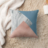 灰色の大理石のばら色の金ゴールドおよび青 クッション (ブランケット)