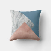 灰色の大理石のばら色の金ゴールドおよび青 クッション (裏面)