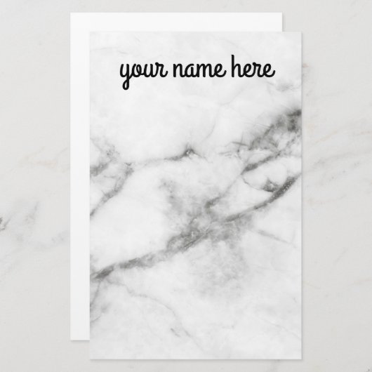 灰色の大理石のパーソナライズな文房具の紙 便箋 (正面/裏面)
