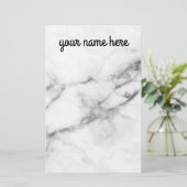 灰色の大理石のパーソナライズな文房具の紙 便箋 (スタンド正面)