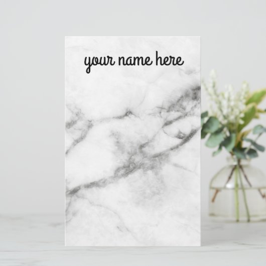 灰色の大理石のパーソナライズな文房具の紙 便箋 (スタンド正面)