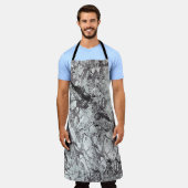 灰色の大理石の外観 エプロン (着用した状態)