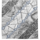 灰色の大理石の抽象芸術モダンシャワーカーテン シャワーカーテン (正面)