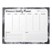 灰色の大理石の抽象芸術毎週のタスク一覧メモ帳 ノートパッド (正面)