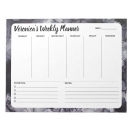 灰色の大理石の抽象芸術毎週のタスク一覧メモ帳 ノートパッド