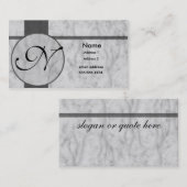 灰色の大理石の象眼細工 名刺 (正面/裏面)