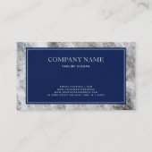 灰色の大理石の青い枠 名刺 (裏面)