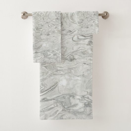 灰色の大理石サーフェスパターン バスタオルセット (インサイチュ)