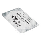 灰色の大理石モダンの結婚式の日付を保存 マグネット (右側)