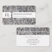 灰色の大理石構造モノグラムインテリア設計者 名刺 (正面/裏面)