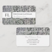 灰色の大理石構造モノグラムインテリア設計者 名刺 (正面/裏面)