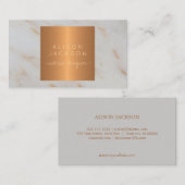 灰色の大理石金属銅金ゴールドインテリア設計者 名刺 (正面/裏面)