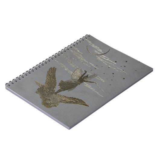 灰色の妖精の表紙のファンタジーのおとぎ話 ノートブック (左側)