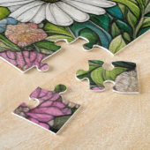 灰色の子ネコが花に座る ジグソーパズル (側面)