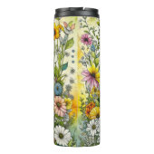 灰色の子ネコが花に座る タンブラー (裏面)